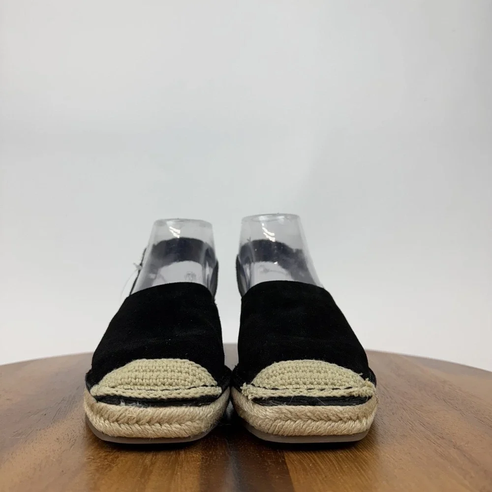 New Womens Blondo Hiliana Black Suede Slingback Espadrille Mules Size 6 M NWOB‎